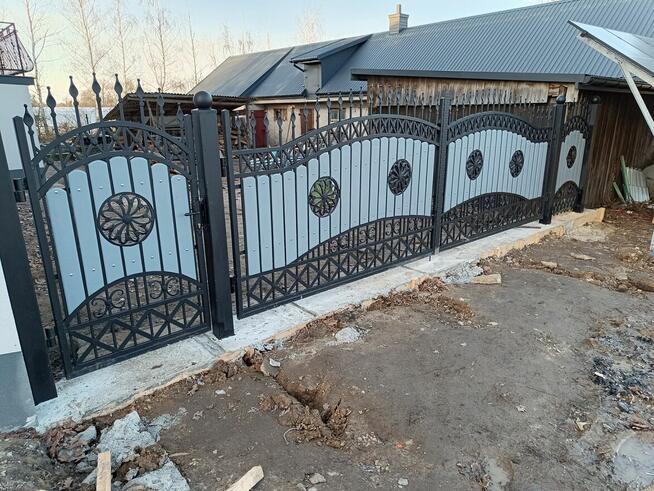 Brama Wjazdowa Dwuskrzydłowa Kuta Pręt Pełny 14/14