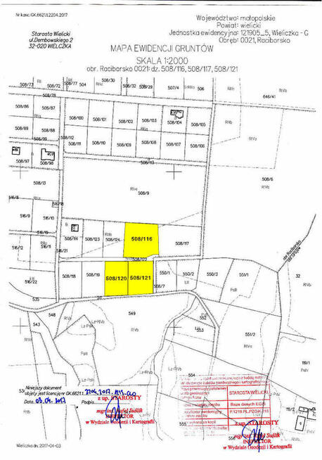 RACIBORSKO /Wieliczka, prywatnie,14a pol stok. 11,5 tys/ a