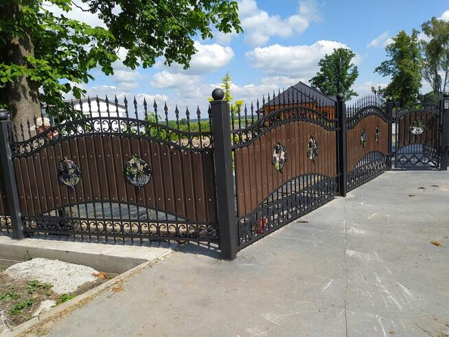 Brama Wjazdowa Dwuskrzydłowa Kuta Pręt Pełny 14/14