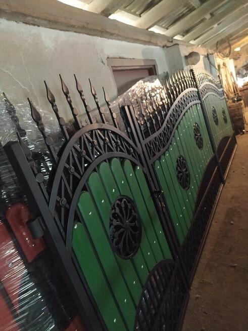 Brama Wjazdowa Dwuskrzydłowa Kuta Pręt Pełny 14/14