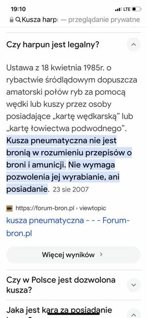 Nurkowanie - Harpun / Kusza pneumatyczna