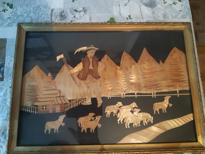 Obraz ze słomek z czasów PRL