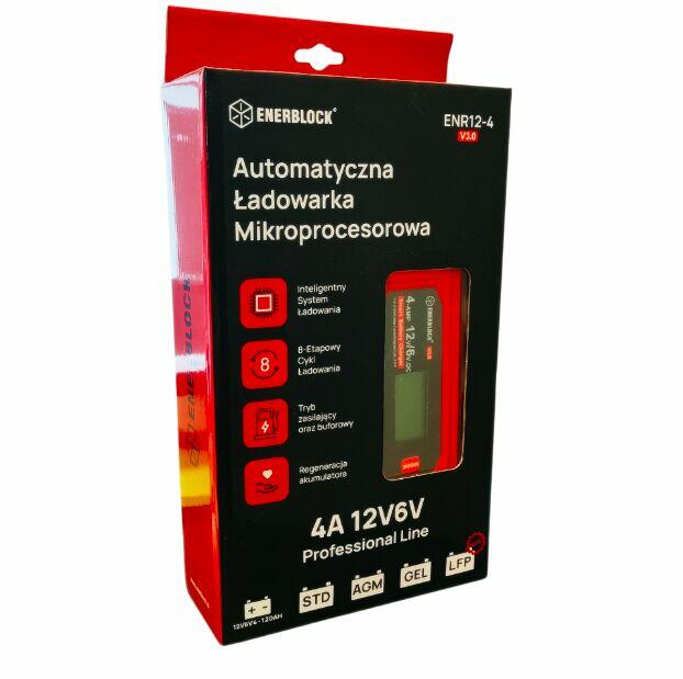 Automatyczna ładowarka mikroprocesorowa Enerblock 6/12V 4A L