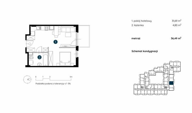 Apartament 37m2, 10 minut do rynku, Łazienka na gotowo