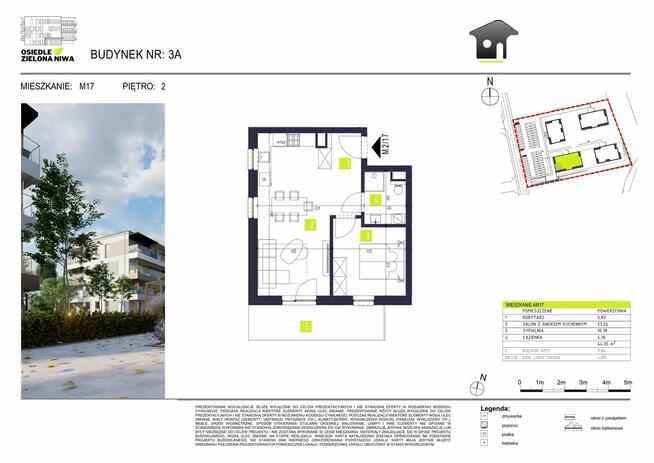2 pokoje, 44m2, nowa inwestycja, os. Niwa, Głogów Młp.