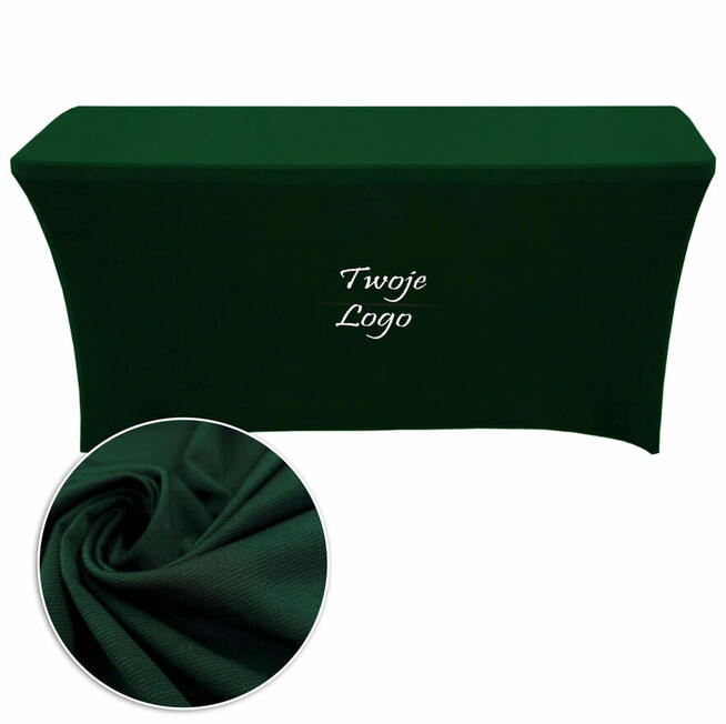 Elastyczny pokrowiec na stół cateringowy butelkowa zieleń