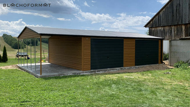 Garaż 12x5 blaszak 6x5 + 2 x wiata 3x5 konstrukcja ocynk