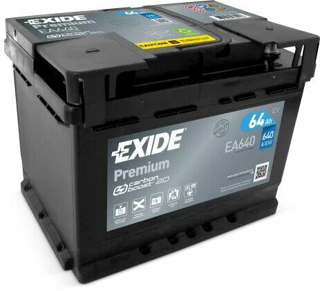Akumulator Exide Premium 64Ah 640A EA640 EN PRAWY PLUS