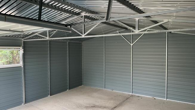 Garaż blaszany blaszak 5x6 drewnopodobny z profila zamkniętego