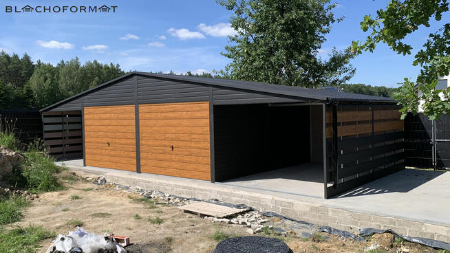 Garaż 12x5 blaszak 6x5 + 2 x wiata 3x5 konstrukcja ocynk