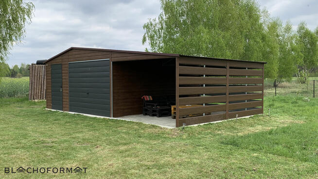 Garaż 12x5 blaszak 6x5 + 2 x wiata 3x5 konstrukcja ocynk
