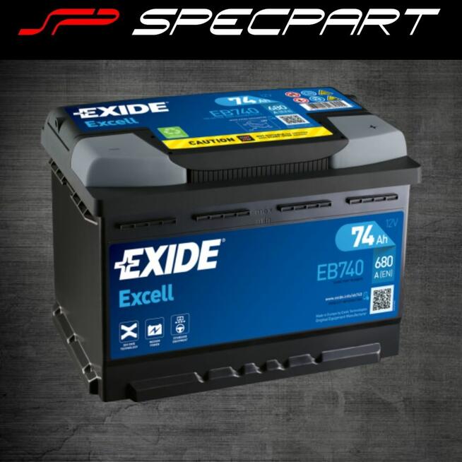 Akumulator Exide Excell 74Ah 680A EB740 ŁÓDŹ