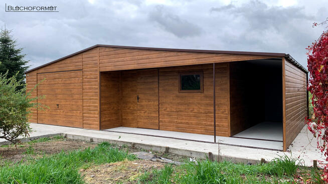 Garaż 12x5 blaszak 6x5 + 2 x wiata 3x5 konstrukcja ocynk