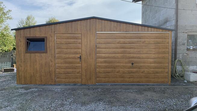 Garaż blaszany blaszak 5x6 drewnopodobny z profila zamkniętego