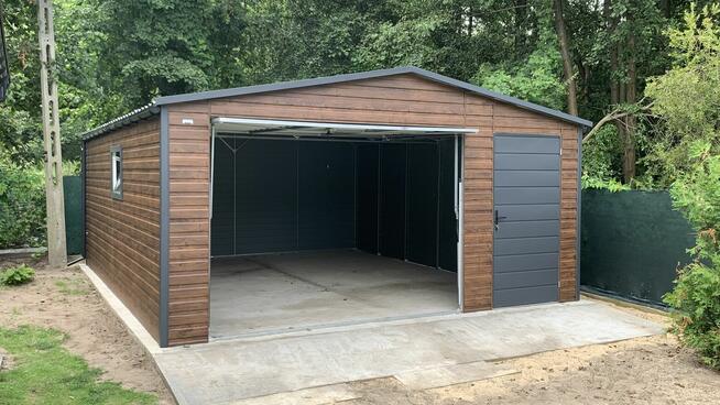 Garaż blaszany blaszak 5x6 drewnopodobny z profila zamkniętego