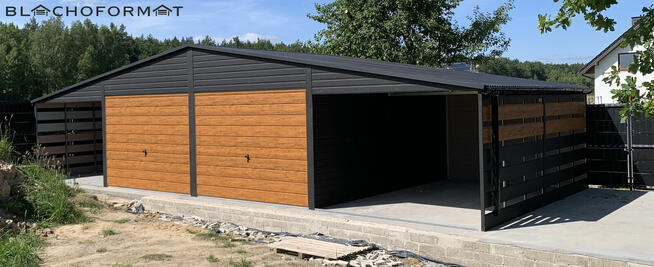 Garaż 12x5 blaszak 6x5 + 2 x wiata 3x5 konstrukcja ocynk