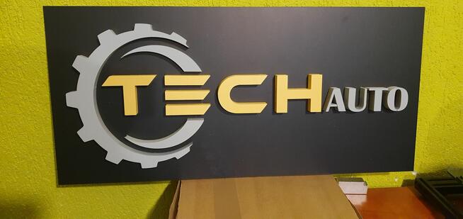 Napis 3D, logo, litery, szyld, banner, świecący - styrodur,