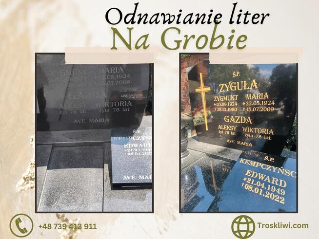 Sprzątanie Grobów, Odnawianie Liter na Grobach - Gwarancja