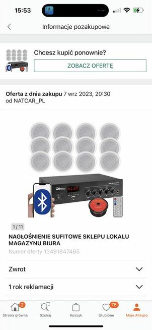 Nagłośnienie sufitowe sklepu lokalu biura mieszkania