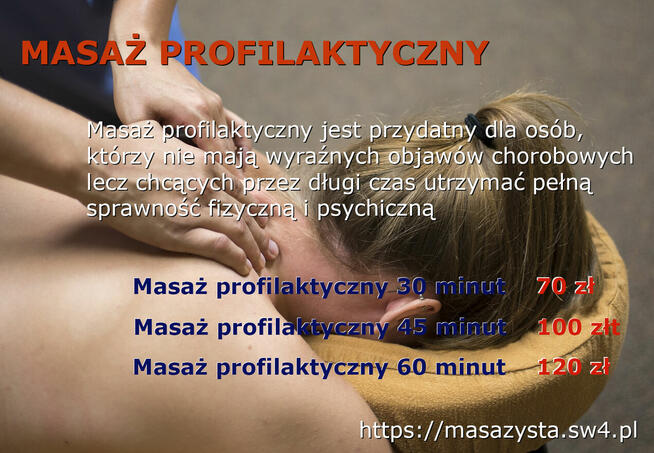 Masaż na bóle pleców, obręczy barkowej, kart itd.