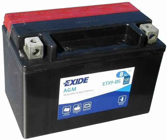 Akumulator motocyklowy EXIDE ETX9-BS YTX9-BS 12V 8Ah 120A EN