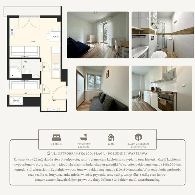 3 mikro kawalerki z balkonem blisko jeziora Gocławskiego