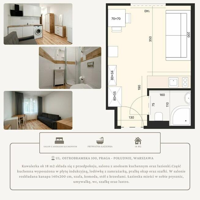 3 mikro kawalerki z balkonem blisko jeziora Gocławskiego