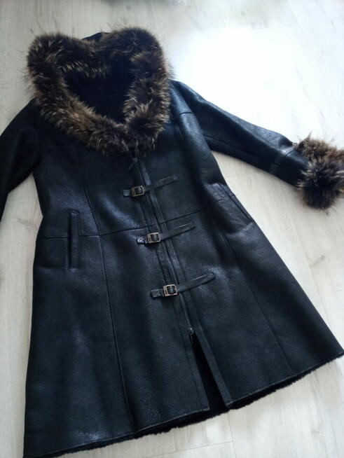 Kożuch damski naturalny nowy czarny z jenotem