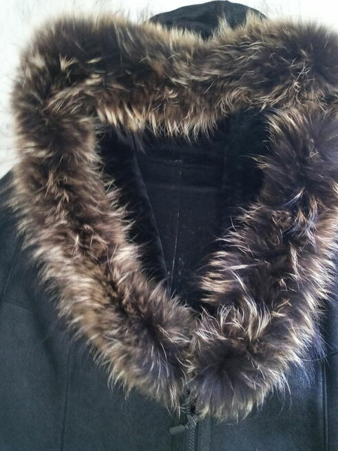 Kożuch damski naturalny nowy czarny z jenotem