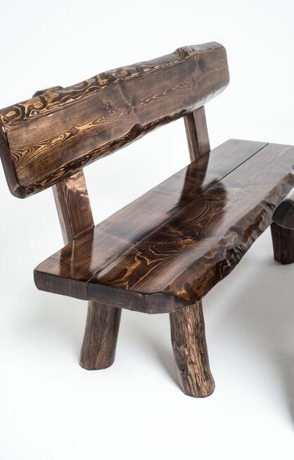 meble ogrodowe góralskie z drewna do altany