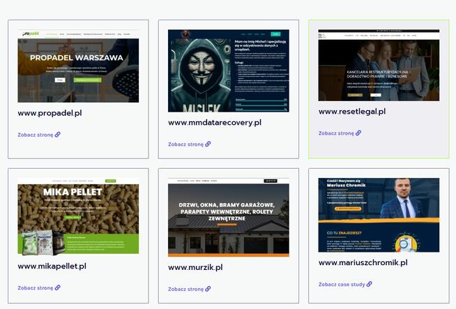 Strona internetowa dla frim