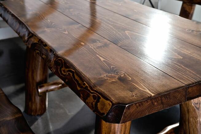 meble ogrodowe góralskie z drewna do altany