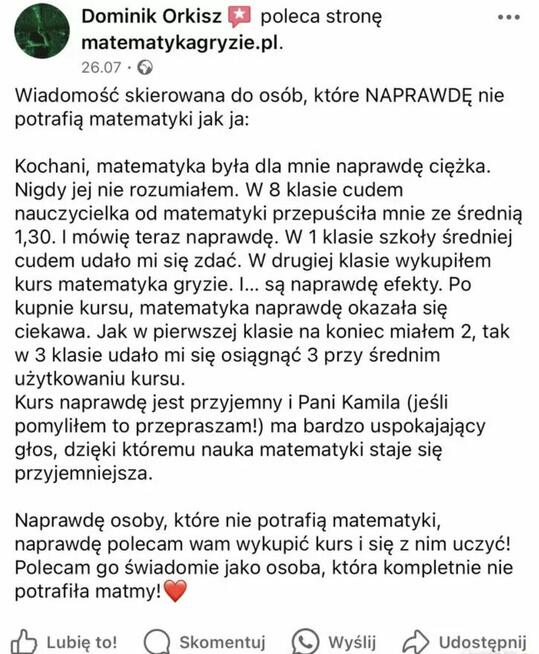 Korepetycje z matematyki Gdańsk