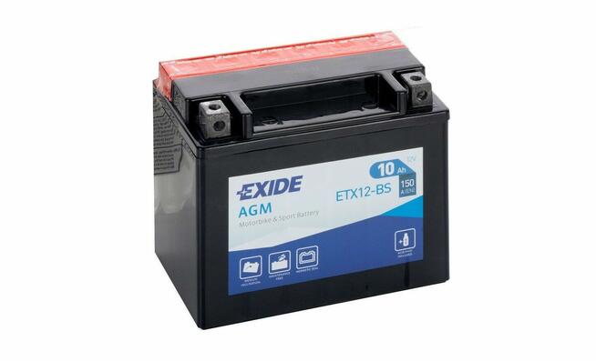 Akumulator motocyklowy EXIDE ETX12-BS YTX12-BS 12V 10Ah 150A