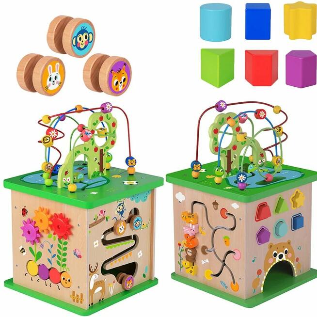 TOOKY TOY Kostka Edukacyjna Sorter Labirynt Przeplatanka Zwi