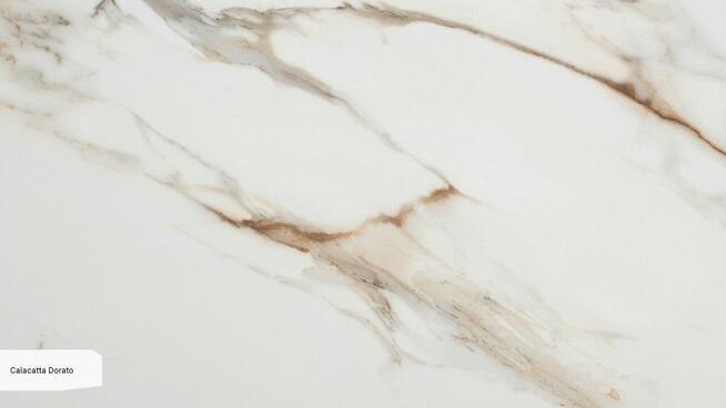 Spiek kwarcowy Calacatta Dorato, poler, gr 1,2cm