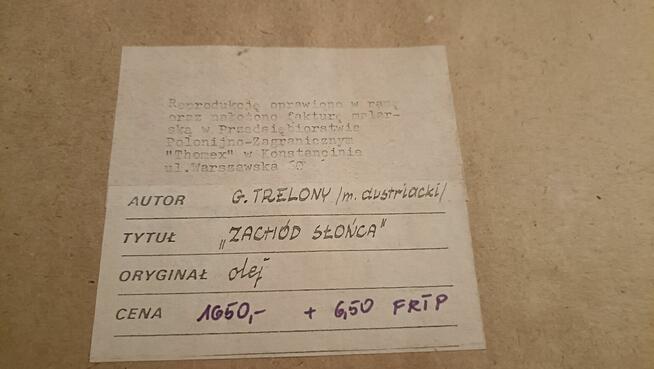 Ładna reprodukcja Zachód Słońca