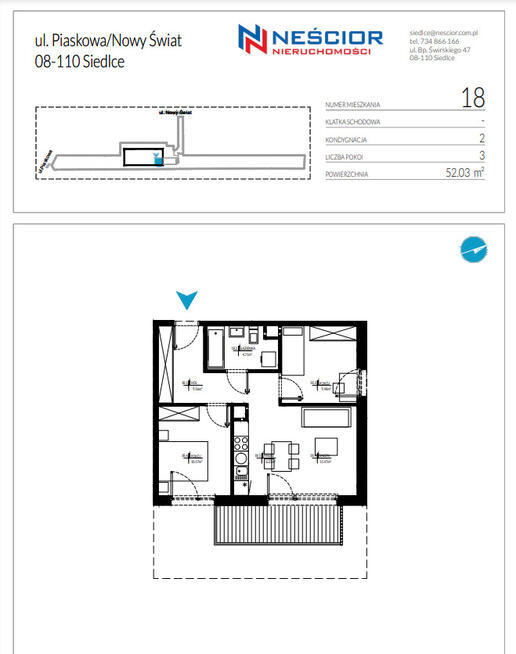 Mieszkanie 53m2 Stan Deweloperski Nowy Świat