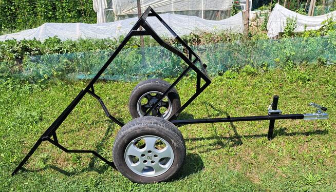 Przyczepa 3w1 na 2 mauzery 1000l kłonnice na drewno skrzynia