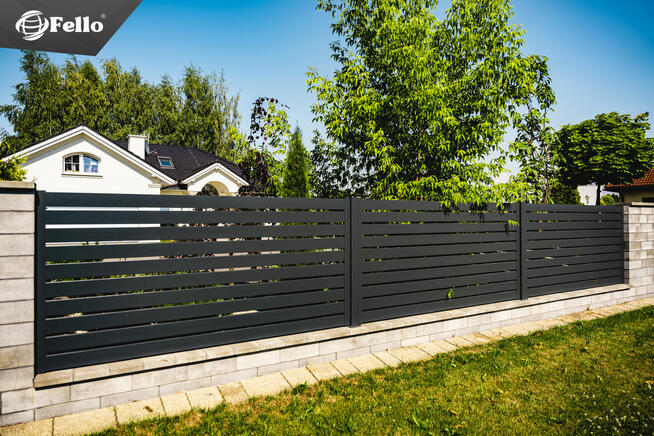 Ogrodzenie brama przesuwna skrzydłowa wjazdowa aluminium