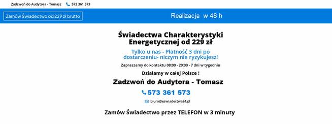 Świadectwo charakterystyki energetycznej Energo Partner