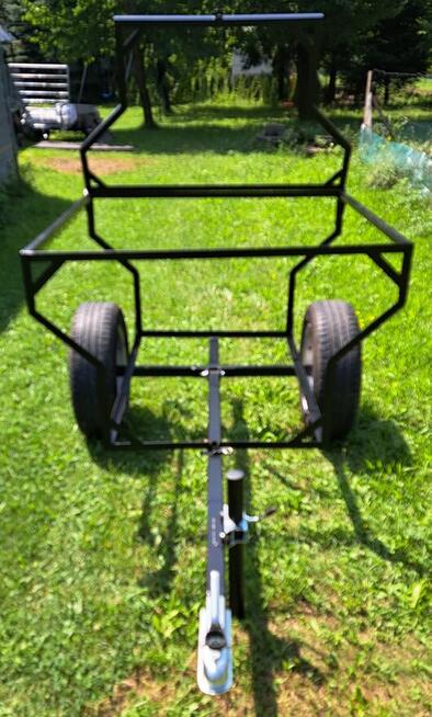 Przyczepa 3w1 na 2 mauzery 1000l kłonnice na drewno skrzynia