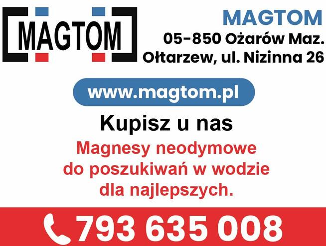 Magnes neodymowy do łowienia w wodzie 350Kg POWER F 200x2