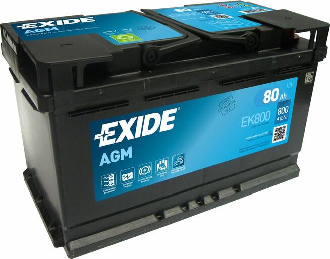 80AH EXIDE EK800 P+ 800A AGM L4 - Bezpłatna wymiana