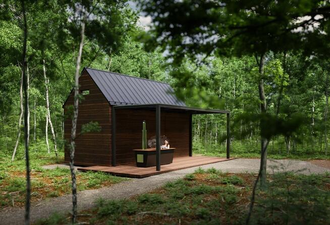 MIKRO HOTEL z wanną LAVA DUO SPA / dom pasywny z projektem