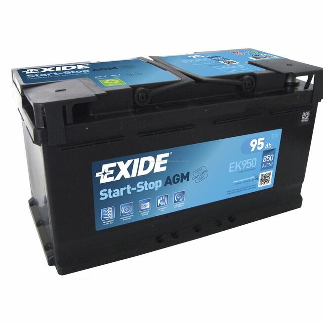 EXIDE AGM START&STOP EK950 95Ah 850A P+ - Bezpłatna wymiana