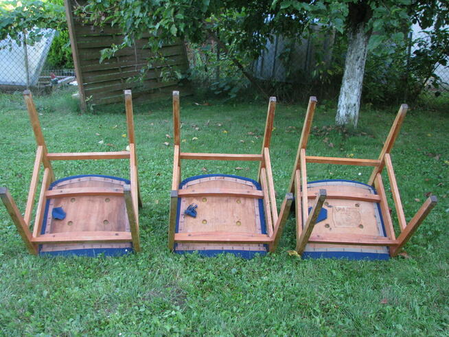 Tapicerowane krzesła drewniane typ 0200 - 207 Kwidzyń PRL