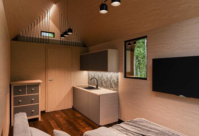 MIKRO HOTEL z wanną LAVA DUO SPA / dom pasywny z projektem