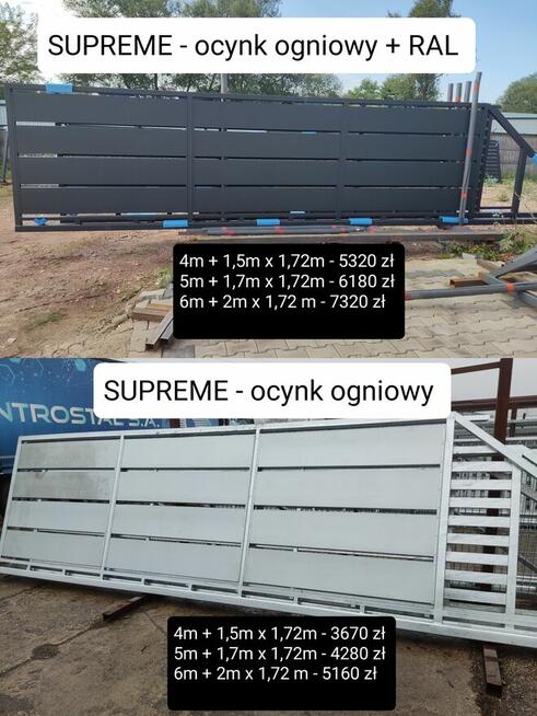 Brama przesuwna panelowa 4 m COMFORT, ocynk ogniowy