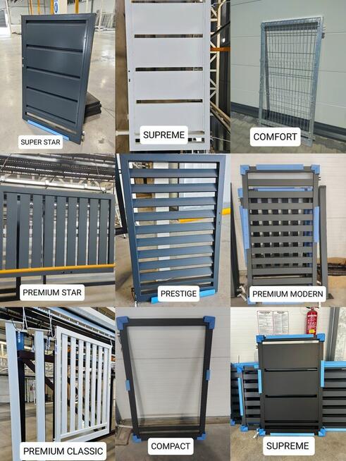 Brama przesuwna panelowa 4m SUPREME, ocynk+RAL, 5m 6m